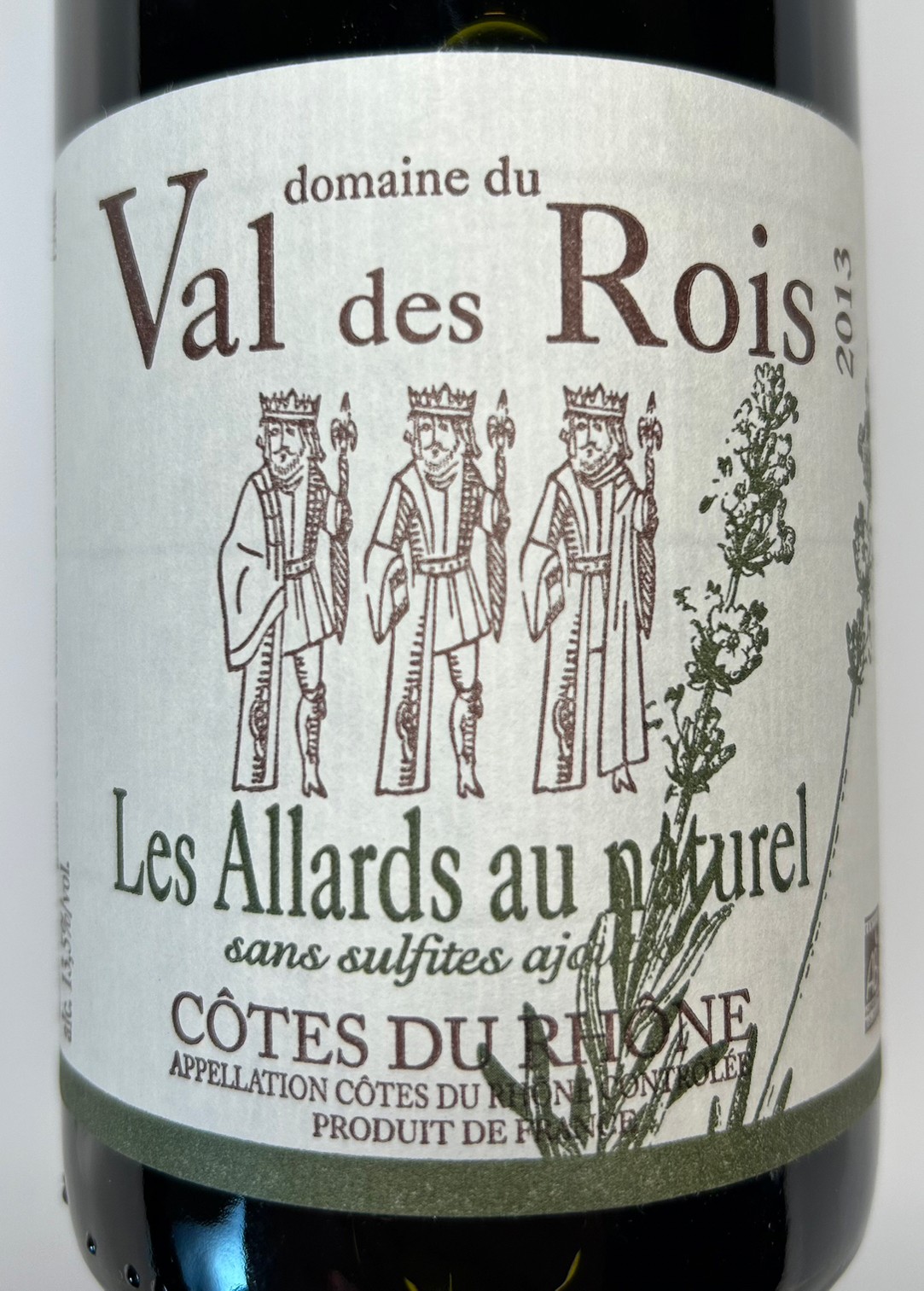 Côtes  du  Rhône  rouge  ≪Les  Allards  au  naturel  ≫ コート デュ ローヌ ルージュ　レザール オー ナチュレル